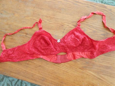 50s Red Lace Magic Carnival Creations Longline Bra 34c Etsy