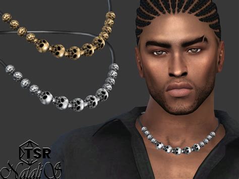 The Sims Resource Mens Skull Necklace V2
