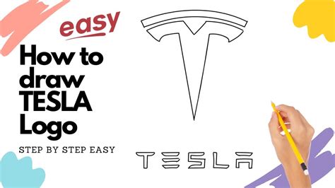 How To Draw The Tesla Logo Kitz Drawing Youtube