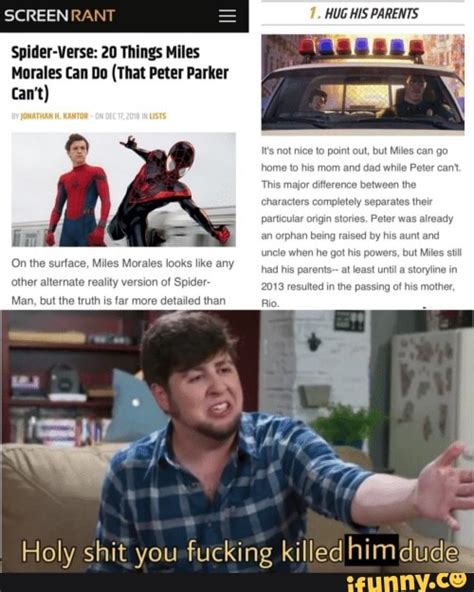 Spider Verse 20 Things Miles Morales Can Do That Peter Parker Cant E