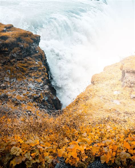 Hd Wallpaper Iceland Gullfoss Gullfossi Water Waterfalls Colorful