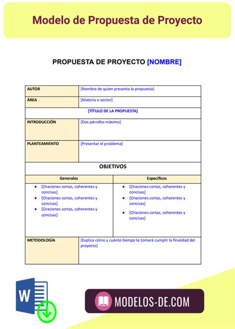 Ejemplo Y Formato De Propuesta De Proyecto En Word Gratis 2022