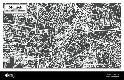 Munich Germany City Map In Retro Style Outline Map Vector