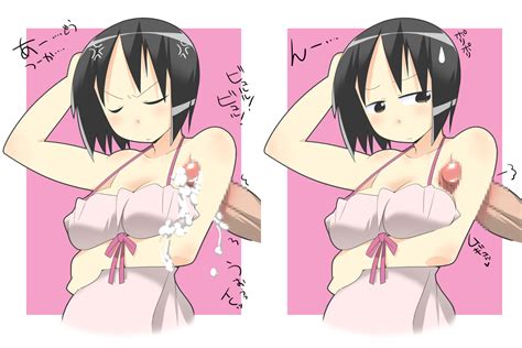Rule 34 Angry Armpit Sex Armpits Black Hair Breast Hold Breasts Brown Hair Censored Cleavage
