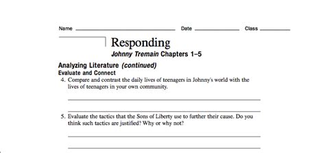 Mrs Fariass Class Johnny Tremain Discussion