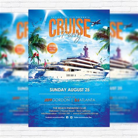 Cruise Party Premium Flyer Template Facebook Cover Exclsiveflyer