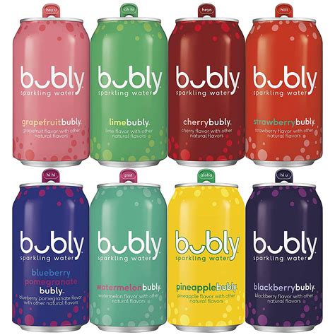 Bubly Sparkling Water Fizzy Sampler Variety 12 Fl Oz Pack Of 18