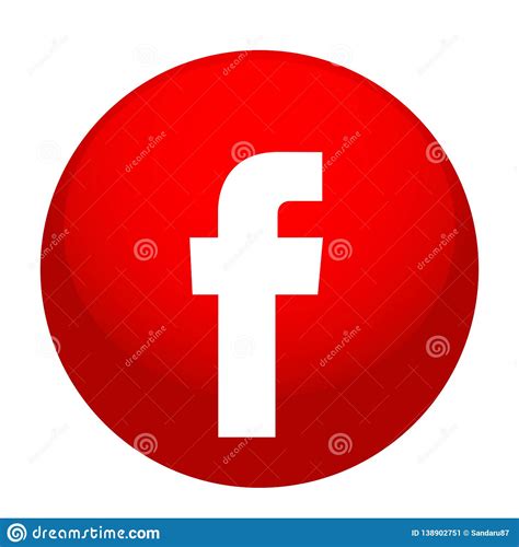 Facebook Logo Icon Vector In Red Illustrations On White Background