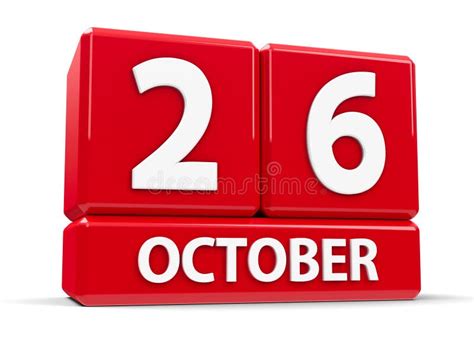 October 26th Date On A Single Day Calendar Gray Wood Block Calendar