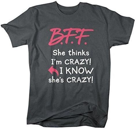 Shirts By Sarah Women S Unisex Funny Best Friends T Shirt Crazy BFF Tees Right Arrow Bff Tee