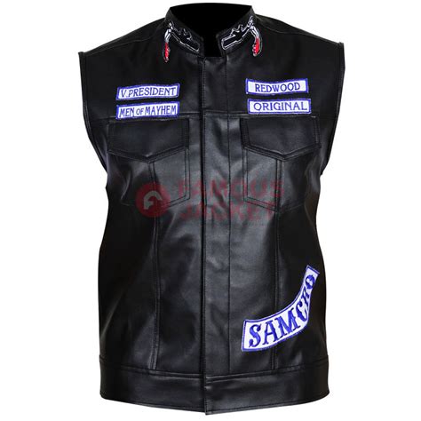 Sons Of Anarchy Vest Jackson Jax Teller Leather With Patches