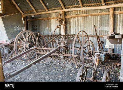 Old Farm Machinery In A Shed At Armidale Nsw Australia Stock Photo Alamy