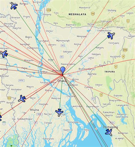 Bangladeshi Airline Route Map 2021 2023