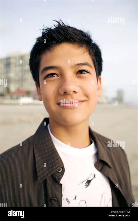 Mixed Race Boy Smiling Stock Photo Alamy