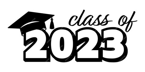 Premium Vector Class Of 2023 With Graduation Cap
