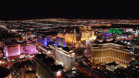 Hd Wallpaper Las Vegas Strip At Night View From Helicopters Hd