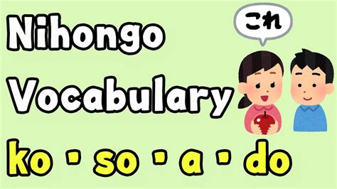 Nihongo Vocabulary Ko・so・a・do（demonstrative Pronoun） Youtube