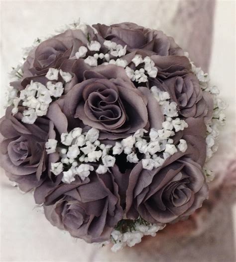 Gray Bridal Bouquet Grey Wedding Bouquet Gray Artificial