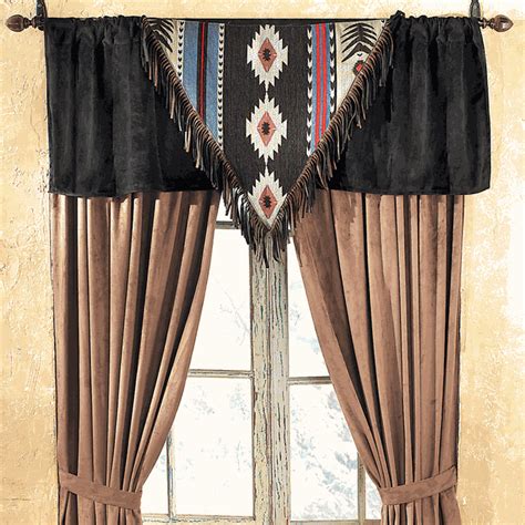 East urban home ambesonne western curtains, white horse silhouettes symbolic animal in western culture vintage nature artwork in ivory/cream wayfair. Black Mesa "V" Valance | Western curtains, Western decor ...
