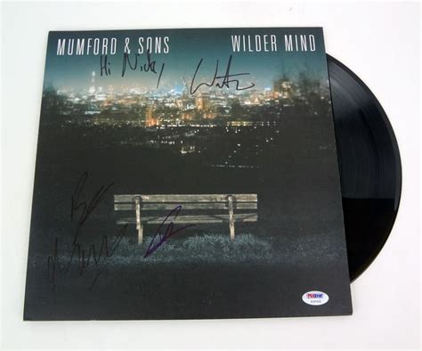 Mumford And Sons Complete Band Signed Wilder Mind Vinyl Record Album