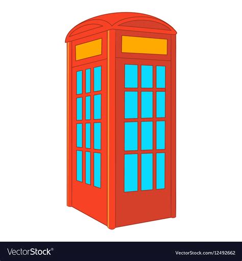 Red Telephone Box Icon Cartoon Style Royalty Free Vector
