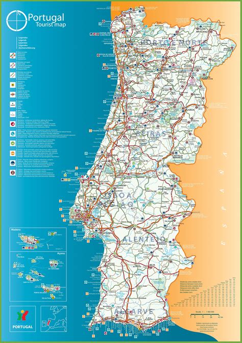 Created by stephen edney for safe communities portugal. Portugal tourist map