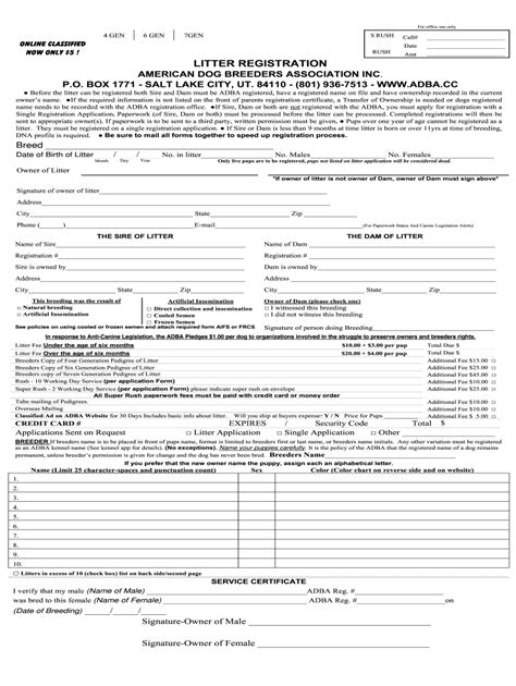 Adba Litter Registration Fill Out And Sign Online Dochub