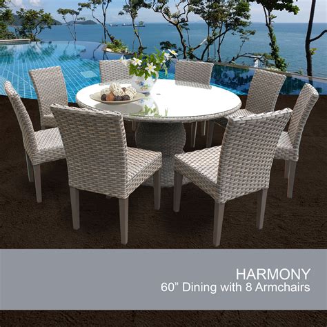60 round patio table set furniture clearance inch dining sets 9 piece outdoor costco. Harmony 60 Inch Outdoor Patio Dining Table With 8 Chairs ...