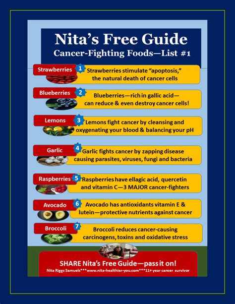 Get Nitas Cancer Fighting Foods List 1 Right Away No Download