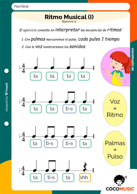 Ejercicio De Ritmo Musical Música Para Niños De Primaria