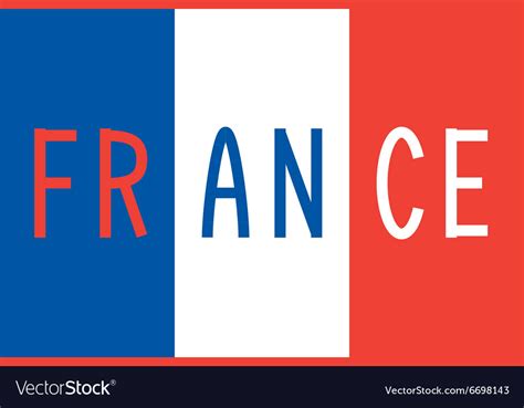 French flag and word France Royalty Free Vector Image