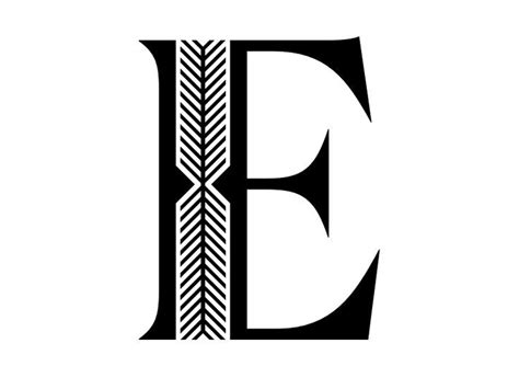 The Letter E Is Made Up Of Tire Treads And Has Been Drawn In Black Ink