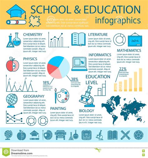 Education Infographic With Diagram And Charts Vector