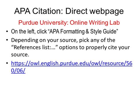 Apa Reference Generator Owl Purdue Owl Mla Formatting And Style Guide
