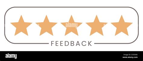 Good Feedback Logo Design Five Golden Stars In Frame And Text Vector