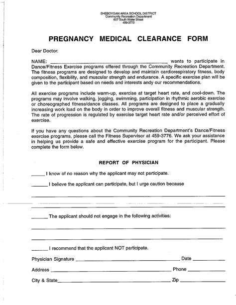 Free 31 Medical Clearance Forms In Pdf Ms Word