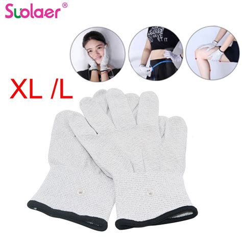 fiber conductive massage gloves electro shock gloves with wire for pulse massager electric