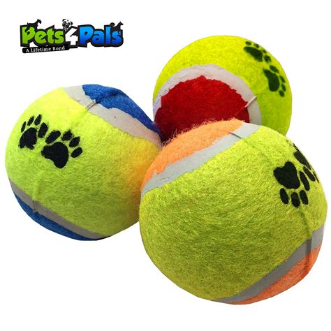 Pets4pals Dog Toy Set 3 Of Tennis Ball Large Strong For Aggressive