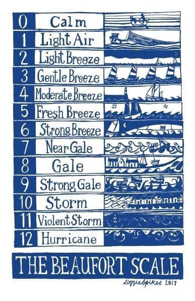 The Beaufort Scale Tea Towel Driftwood Designs