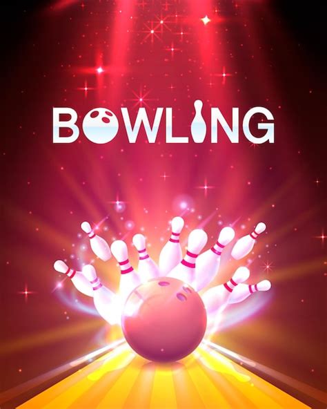 Premium Vector Bowling Club Poster With The Bright Background Vector
