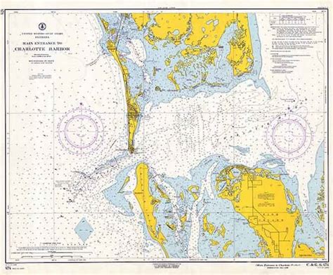 1961 Nautical Map Of Charlotte Harbor Florida Etsy