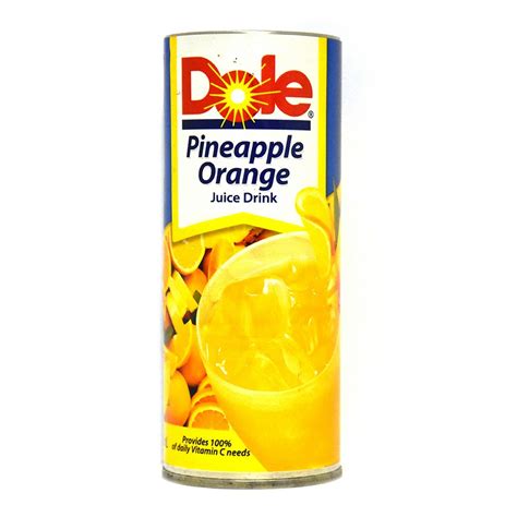 Dole Pineapple Orange Juice Drink 240ml Online At Best Price Canned