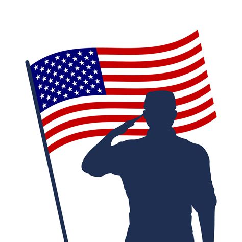saluting soldier silhouette with american flag 11436845 vector art at vecteezy