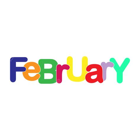 February Banner Clipart Transparent Background Colorful Banner With