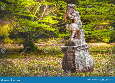 Faun Myth Creature Roman Mythology Poses Legs Statue Stock Image