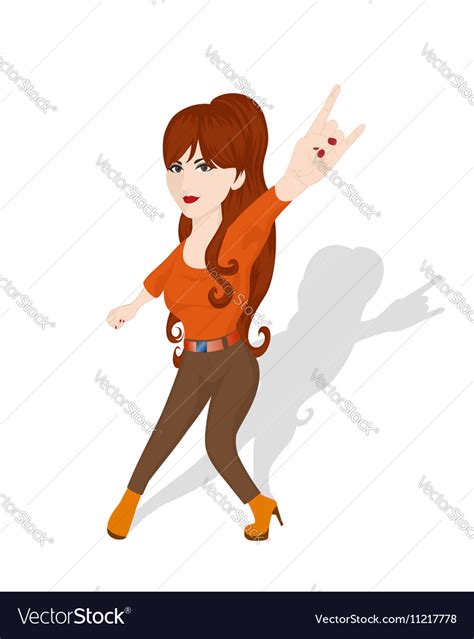 Redhead Rocker Girl Royalty Free Vector Image Vectorstock