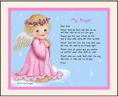My Prayer Angel Matted Personalized Art Print By Fran
