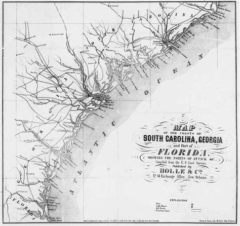 1861 Map Of South Carolina And Georgia Coast American