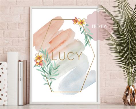 Lucy Name Print Lucy Name Art Lucy Wall Art Lucy Digital Etsy