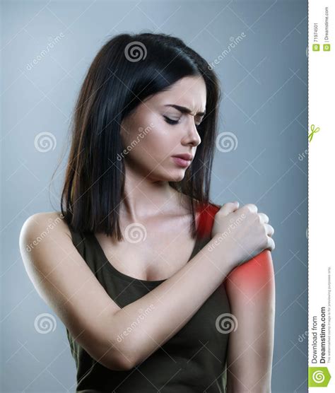 Woman Having Shoulder And Back Pain Stock Image Image Of Ache